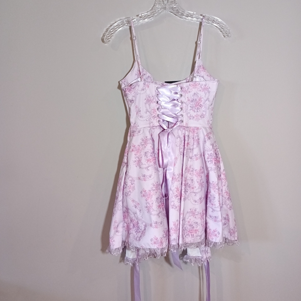 Dolls Kill Pink Floral Mini Dress